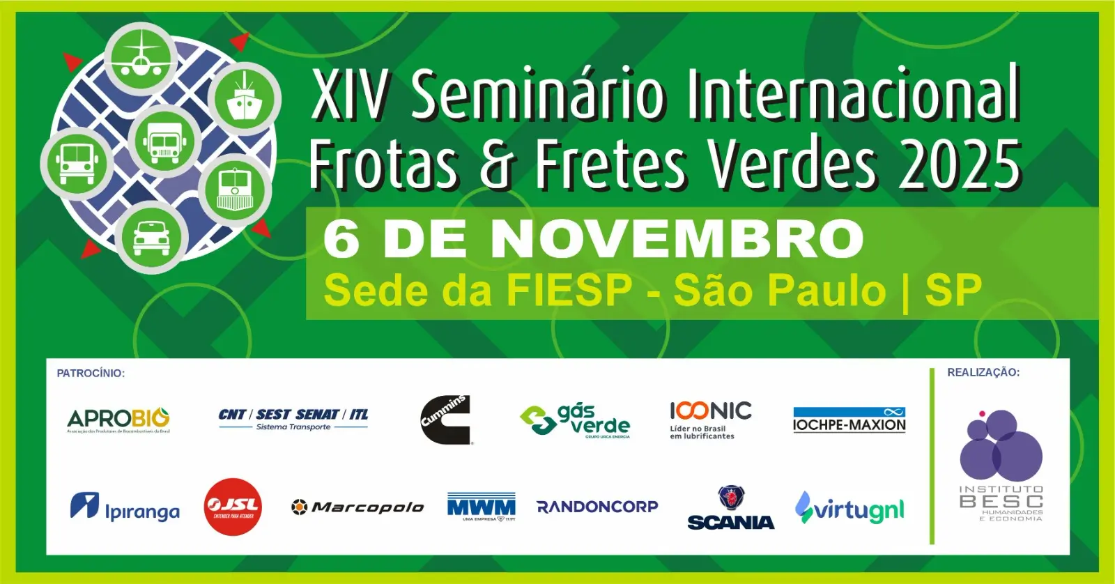 Brasil discute transição sustentável do transporte no XIV Frotas & Fretes Verdes 2025